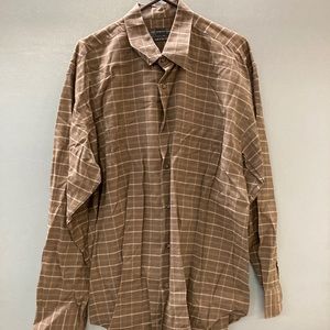 Brown Plaid Hart Schaffer Marx Ling Sleeve Button Down size XL